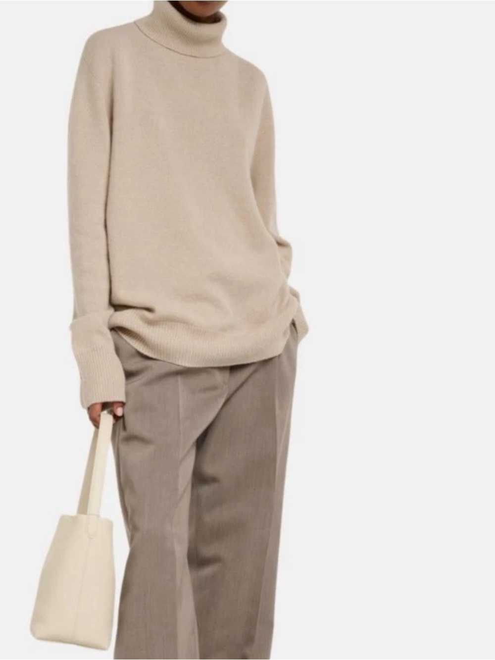 The Row stepny Cream Turtleneck Sweater